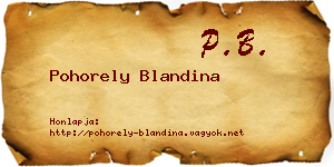 Pohorely Blandina névjegykártya